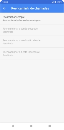 Prima o tipo de desvio pretendido.