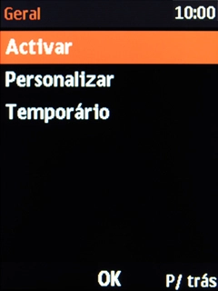 Escolha Activar para desativar o perfil silencioso.