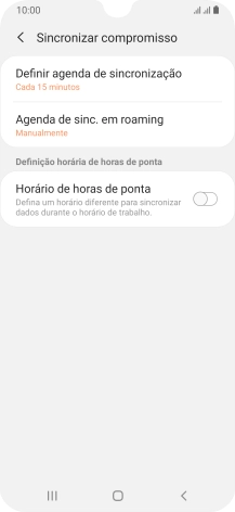 Prima Definir agenda de sincronização.