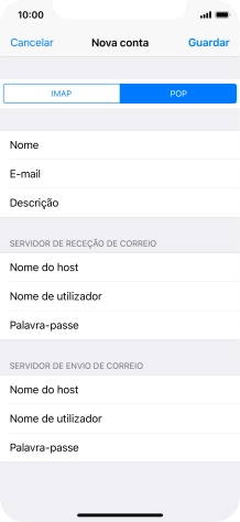 Prima Guardar. A sua conta de e-mail está agora configurada. Se pretender escolher definições adicionais para o servidor de receção e envio, siga os passos seguintes.