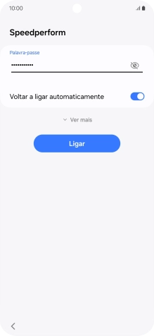 Introduza a password da rede Wi-Fi e prima Ligar.