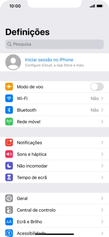 Prima Iniciar sessão no iPhone.