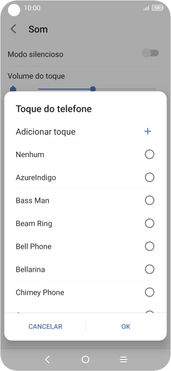 Prima Adicionar toque.