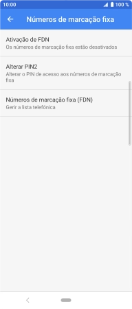 Prima Ativação de FDN para ativar a marcação permitida.
