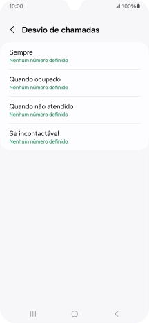 Prima o tipo de desvio pretendido.