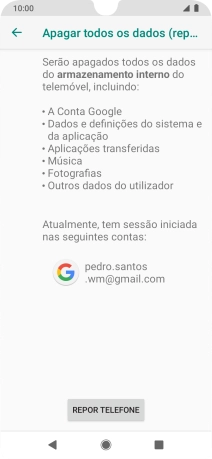 Prima REPOR TELEFONE.