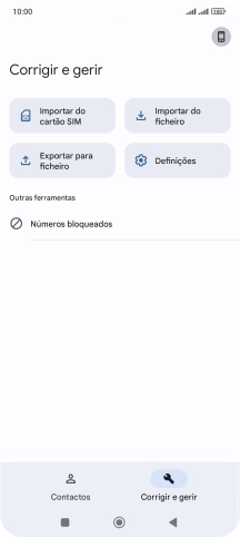 Prima Importar do cartão SIM.