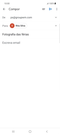 Prima o campo de escrita e escreva o texto do e-mail.