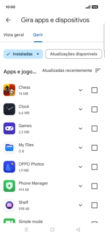 Prima a app pretendida.