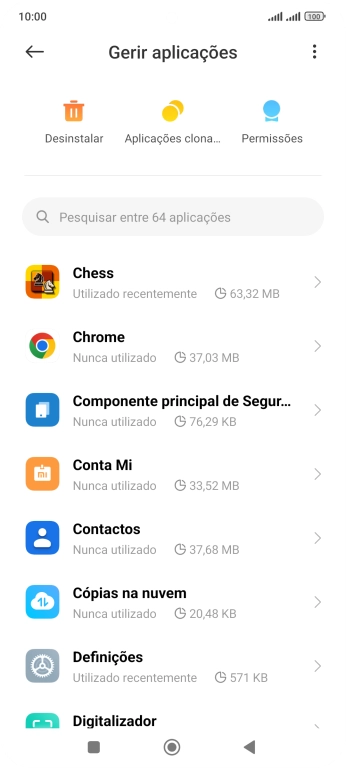 Prima a app pretendida.