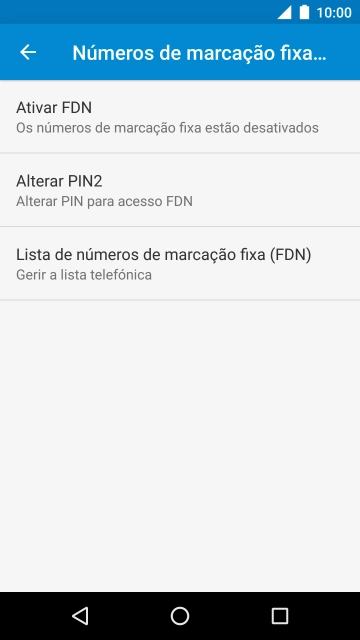Prima Ativar FDN para ativar a marcação permitida.