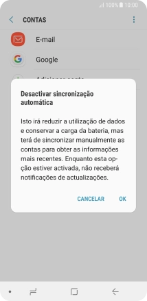 Prima OK para desativar a função.