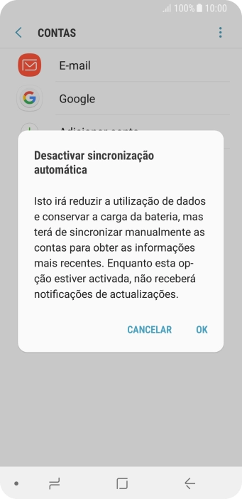 Prima OK para desativar a função.