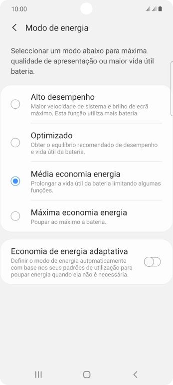 Prima a tecla de início para terminar e voltar ao ecrã inicial.