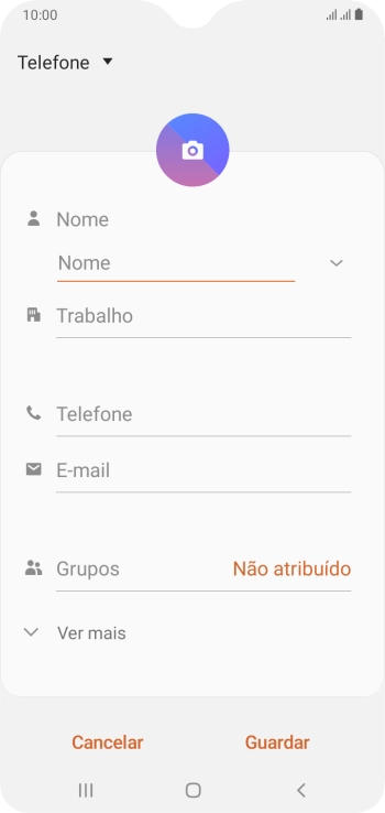 Prima a lista suspensa da lista de contactos.