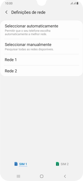 Prima a rede pretendida.
