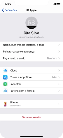 Para voltar ao ecrã inicial, deslize o dedo de baixo para cima a partir da base do ecrã.