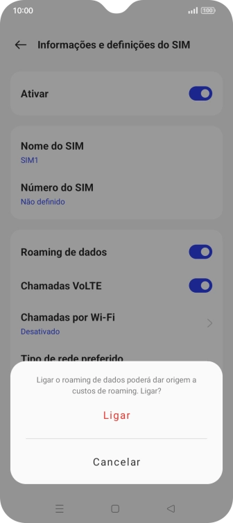 Se ativar a função, prima Ligar.