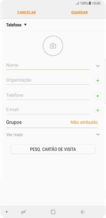 Prima a lista suspensa da lista de contactos.