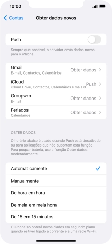 Se desativar a função, prima a definição pretendida.