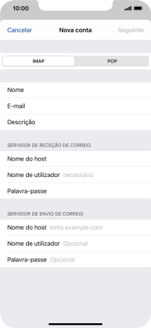 Prima Nome de utilizador e introduza o nome de utilizador da sua conta de e-mail.