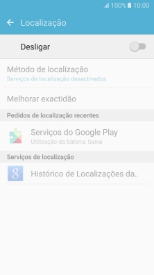 Prima o indicador para ativar ou desativar a função.