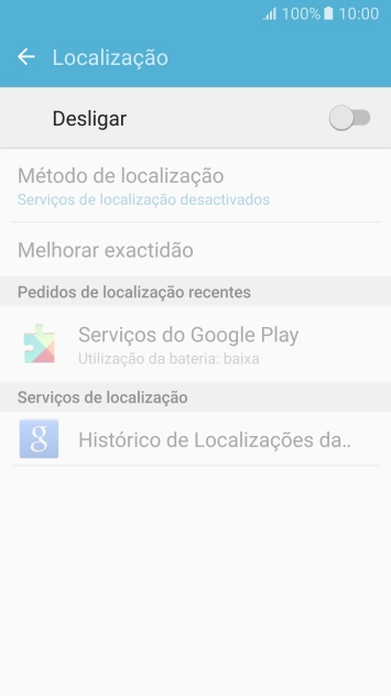 Prima o indicador para ativar ou desativar a função.