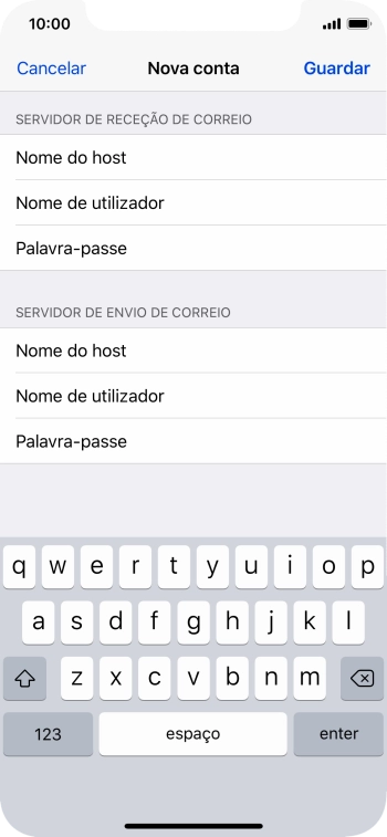 Prima Guardar. A sua conta de e-mail está agora configurada. Se pretender escolher definições adicionais para o servidor de receção e envio, siga os passos seguintes.