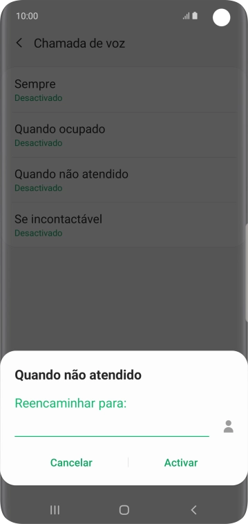 Introduza 123 e prima Activar.