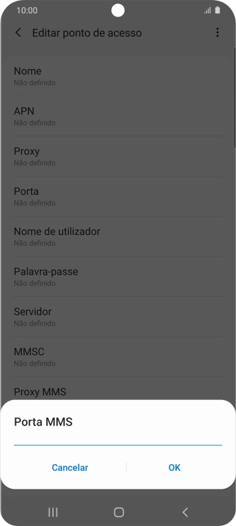 Introduza 80 e prima OK.