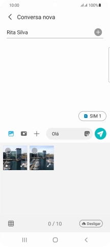 Prima o ícone de galeria e vá até à pasta pretendida.