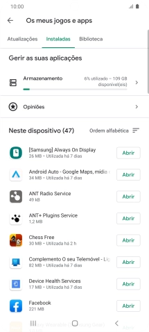 Prima a app pretendida.