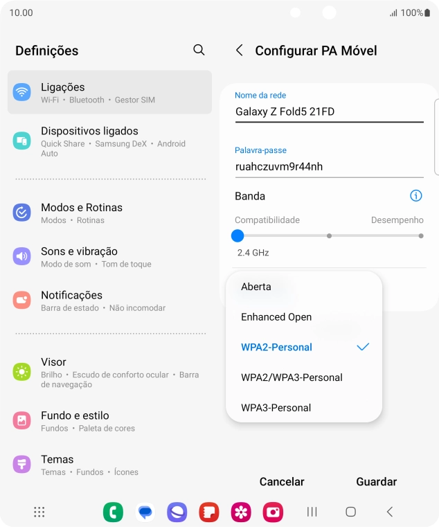 Prima WPA3-Personal para proteger o hotspot Wi-Fi com uma password.