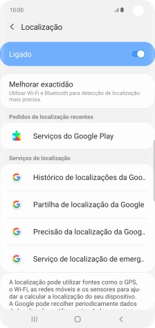 Prima Precisão da localização da Goog...