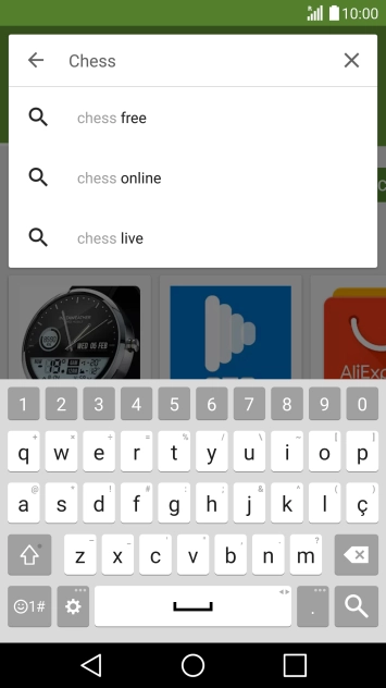 Introduza o nome ou categoria da app pretendida e prima o ícone para pesquisar.