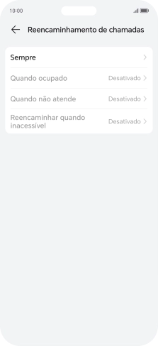 Prima o tipo de desvio pretendido.