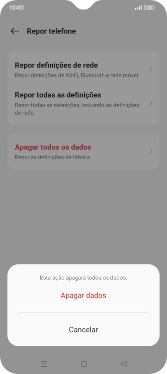Prima Apagar dados.