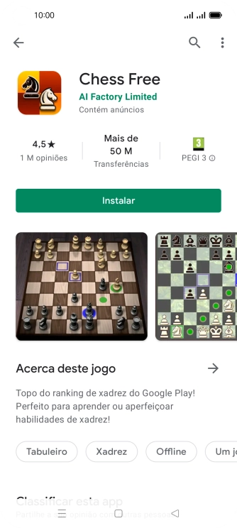 Prima Instalar e siga as indicações no ecrã para instalar a app.