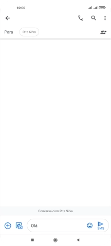 Prima o ícone para enviar quando terminar de escrever a sua mensagem curta.