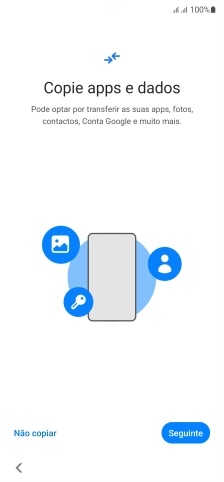 É possível transferir conteúdo de outro telefone quando o telefone for ativado antes da primeira utilização e quando o telefone tiver sido reiniciado. Quando esta imagem for mostrada no ecrã, o telefone está pronto para transferir conteúdo de outro telefone.