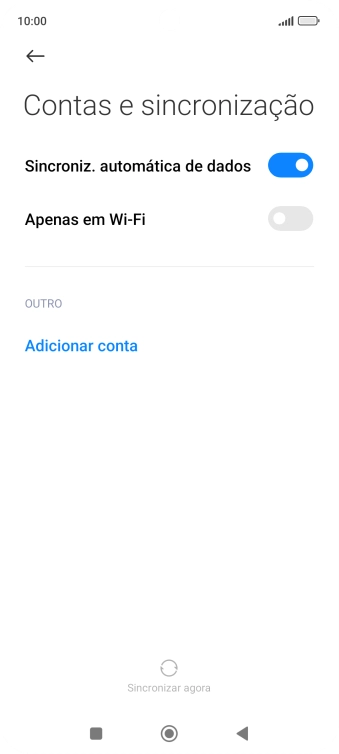 Prima Adicionar conta.