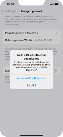 Se o Wi-Fi estiver desativado, prima Ativar Wi-Fi e Bluetooth.