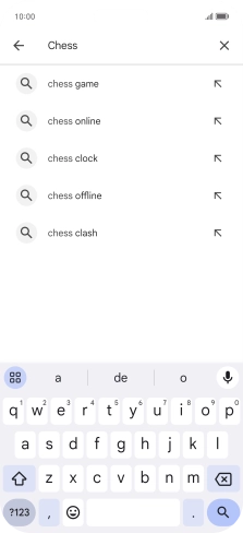 Introduza o nome ou categoria da app pretendida e prima o ícone para pesquisar.