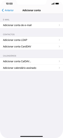 Prima Adicionar conta de e-mail.