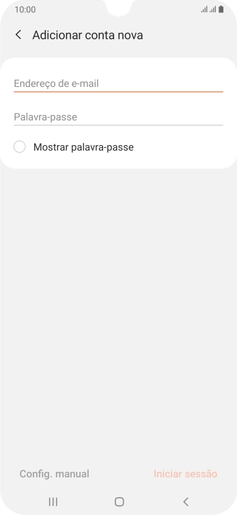Prima Endereço de e-mail e introduza o seu endereço de e-mail.