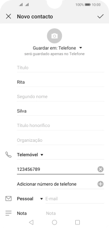 Prima o ícone para guardar.