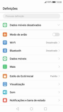 Prima Notificações e barra de estado.
