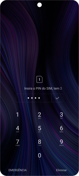 Se solicitado, deve introduzir o código PIN e premir o ícone para aceitar.