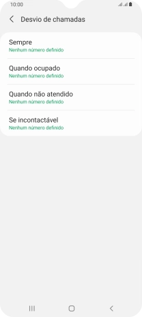 Prima o tipo de desvio pretendido.