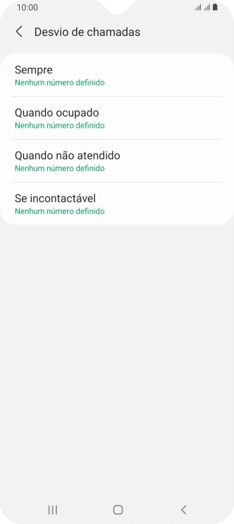 Prima o tipo de desvio pretendido.